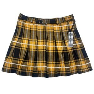 Plaid Yellow and Black Skort